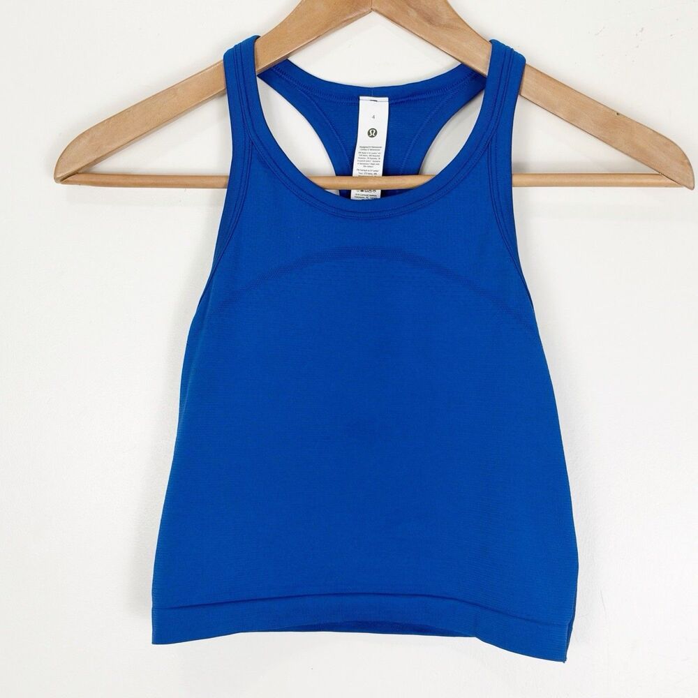 Lululemon Swiftly Tech Cropped Racerback Tank Top 2.0 - Size 4 - Galactic Cobalt